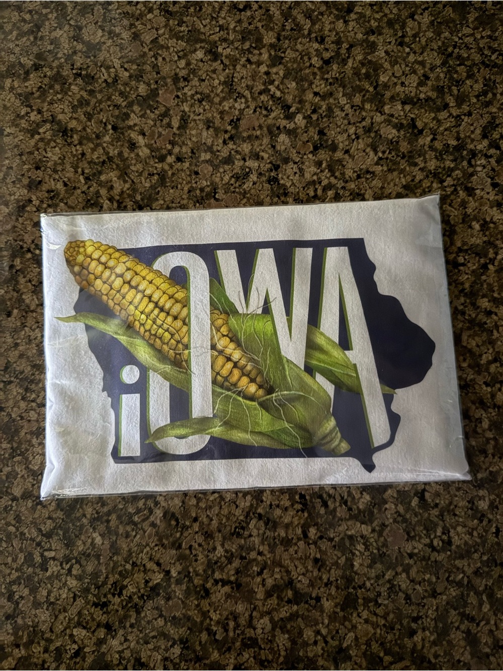 Iowa Corn Graphic Flour Sack Kitchen Towel- Yellow & Green